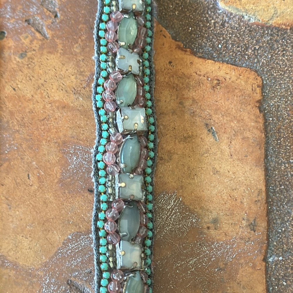 Soft Headband with beads, quartz and crystals - Picture 3 of 6
